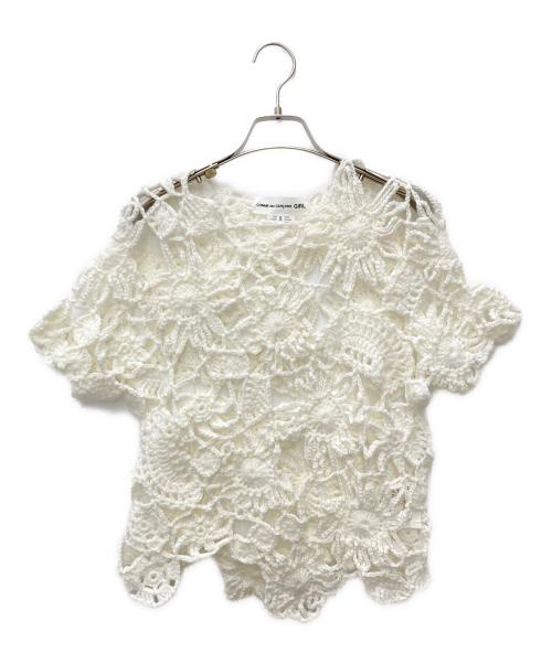 COMME des GARCONS GIRL（コムデギャルソンガール）COMME des GARCONS GIRL (コムデギャルソンガール) 半袖クロシェニット ホワイト サイズ:Sの古着・服飾アイテム