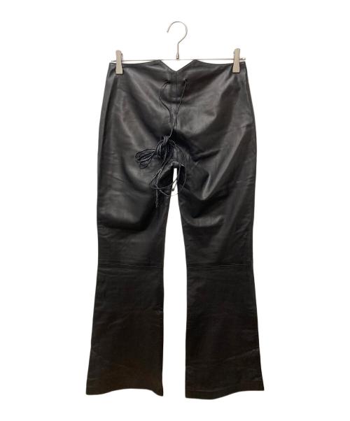 GUCCI（グッチ）GUCCI (グッチ) ラムレザーフレアパンツ ブラック サイズ:38の古着・服飾アイテム