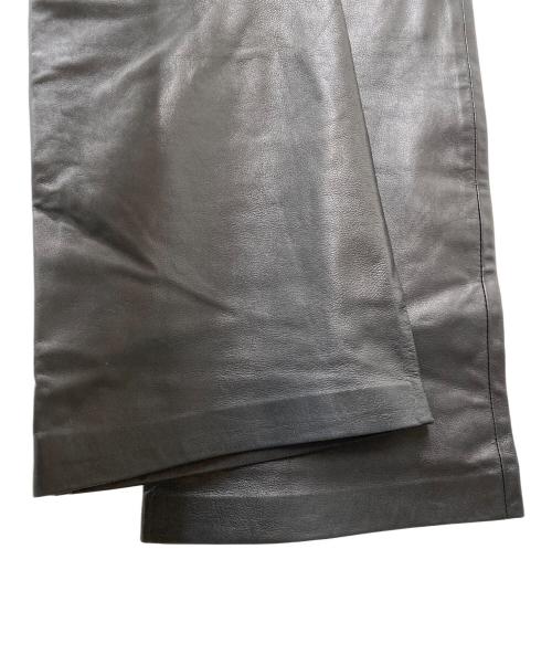 GUCCI（グッチ）GUCCI (グッチ) ラムレザーフレアパンツ ブラック サイズ:38の古着・服飾アイテム