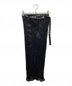 FETICOフェティコ）の古着「BELTED MESH WRAP SKIRT」｜ブラック
