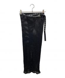 FETICO（フェティコ）の古着「BELTED MESH WRAP SKIRT」｜ブラック