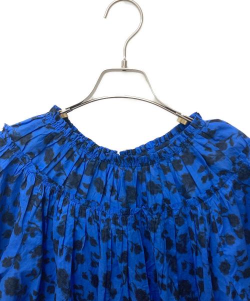 merlette（マーレット）merlette (マーレット) マントンプリントトップ 半袖ブラウス ブルー サイズ:X-SMALLの古着・服飾アイテム