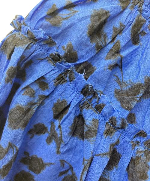 merlette（マーレット）merlette (マーレット) マントンプリントトップ 半袖ブラウス ブルー サイズ:X-SMALLの古着・服飾アイテム