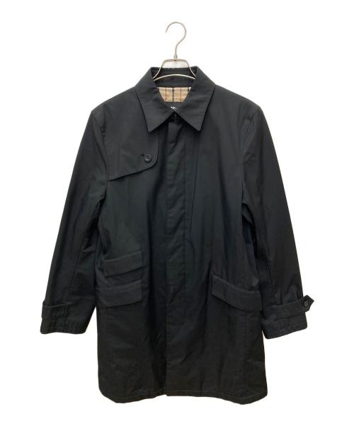 BURBERRY BLACK LABEL（バーバリーブラックレーベル）BURBERRY BLACK LABEL (バーバリーブラックレーベル) 裏地ノヴァチェックステンカラーコート ブラック サイズ:Lの古着・服飾アイテム