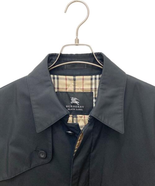 BURBERRY BLACK LABEL（バーバリーブラックレーベル）BURBERRY BLACK LABEL (バーバリーブラックレーベル) 裏地ノヴァチェックステンカラーコート ブラック サイズ:Lの古着・服飾アイテム