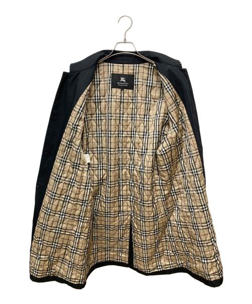 BURBERRY BLACK LABEL（バーバリーブラックレーベル）BURBERRY BLACK LABEL (バーバリーブラックレーベル) 裏地ノヴァチェックステンカラーコート ブラック サイズ:Lの古着・服飾アイテム