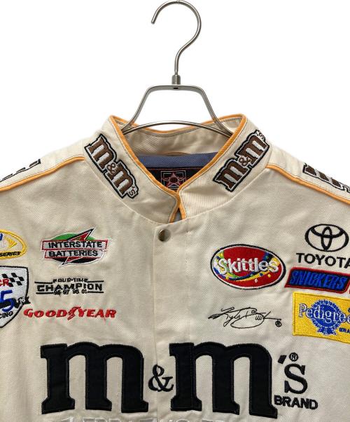 m&m's（エムアンドエムズ）m&m's (エムアンドエムズ) レーシングジャケット ベージュ サイズ:Lの古着・服飾アイテム
