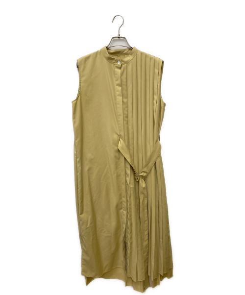 LE CIEL BLEU（ルシェルブルー）LE CIEL BLEU (ルシェルブルー) Detatchable Sleeve Dress イエロー サイズ:36の古着・服飾アイテム