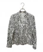 Pinky & Dianneピンキーアンドダイアン）の古着「アブストラクトドットプリントブラウス」｜グレー