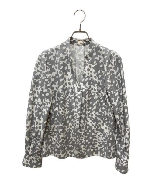 Pinky & Dianne（ピンキーアンドダイアン）Pinky & Dianne (ピンキーアンドダイアン) アブストラクトドットプリントブラウス グレー サイズ:38の古着・服飾アイテム