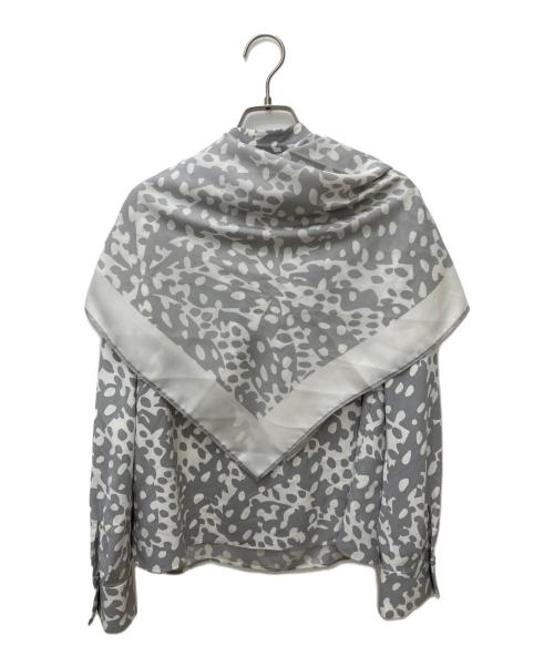 Pinky & Dianne（ピンキーアンドダイアン）Pinky & Dianne (ピンキーアンドダイアン) アブストラクトドットプリントブラウス グレー サイズ:38の古着・服飾アイテム