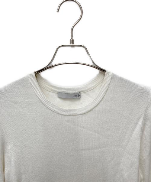 JENNE（ジェンヌ）JENNE (ジェンヌ) レースニットペプラムトップス ホワイト サイズ:Mの古着・服飾アイテム