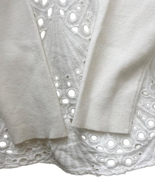 JENNE（ジェンヌ）JENNE (ジェンヌ) レースニットペプラムトップス ホワイト サイズ:Mの古着・服飾アイテム