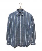 UNUSEDアンユーズド）の古着「コットンシルクシャツ」｜ブルー