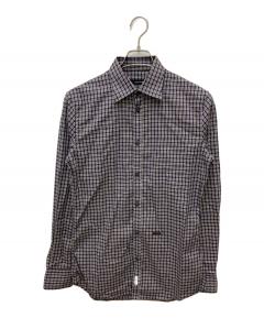 STUSSY オンブレチェック シャツ ブラック 中古・古着通販】stussy (ステューシー) オンブレチェックシャツ