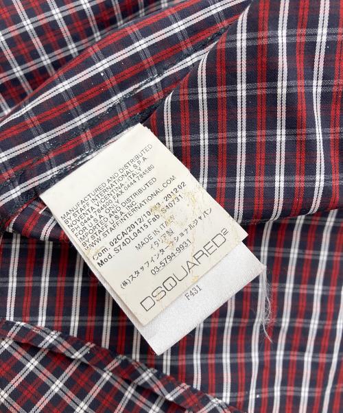 DSQUARED（ディースクエアード）DSQUARED (ディースクエアード) チェックシャツ ネイビー×レッド サイズ:48の古着・服飾アイテム