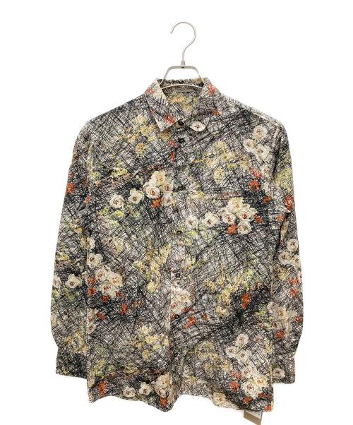 BOTTEGA VENETA（ボッテガベネタ）BOTTEGA VENETA (ボッテガベネタ) フラワープリントシャツ ブラック×ホワイト サイズ:39の古着・服飾アイテム