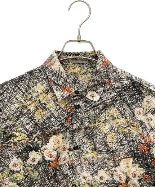 BOTTEGA VENETA（ボッテガベネタ）BOTTEGA VENETA (ボッテガベネタ) フラワープリントシャツ ブラック×ホワイト サイズ:39の古着・服飾アイテム