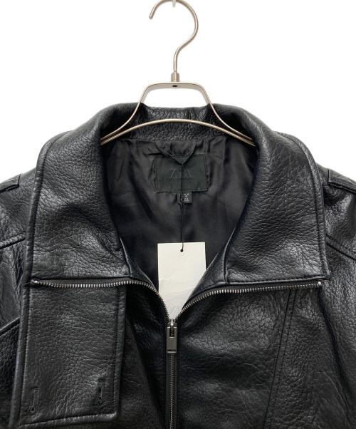 ZARA（ザラ）ZARA (ザラ) フェイクレザージャケット ブラック サイズ:XSの古着・服飾アイテム