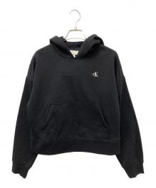 Calvin Klein Jeans（カルバンクラインジーンズ）の古着「パーカー　アーカイブロゴフリースプルオーバー」｜ブラック