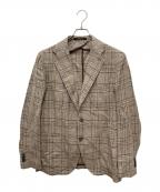 TAGLIATOREタリアトーレ）の古着「2Bチェックテーラードジャケット」｜ブラウン