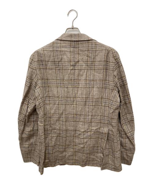 TAGLIATORE（タリアトーレ）TAGLIATORE (タリアトーレ) 2Bチェックテーラードジャケット ブラウン サイズ:52の古着・服飾アイテム