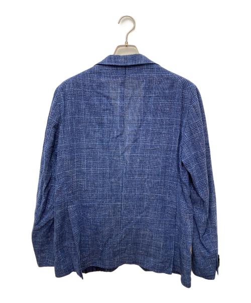 TAGLIATORE（タリアトーレ）TAGLIATORE (タリアトーレ) al duca d'aosta (アルドゥカダオスタ) 2Bチェックテーラードジャケット ブルー×ネイビー サイズ:52の古着・服飾アイテム