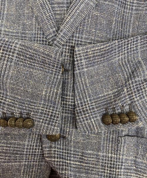 TAGLIATORE（タリアトーレ）TAGLIATORE (タリアトーレ) al duca d'aosta (アルドゥカダオスタ) 2Bチェックテーラードジャケット ブルー×ネイビー サイズ:52の古着・服飾アイテム