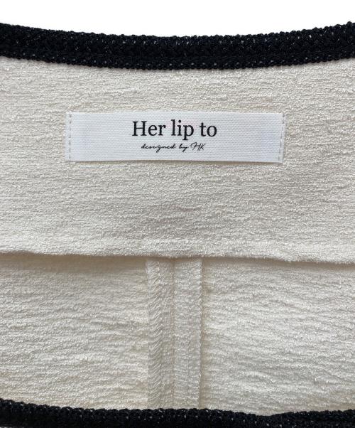 HER LIP TO（ハーリップトゥ）HER LIP TO (ハーリップトゥ) Mondrian Tweed Set-Up セットアップブラウス ホワイト サイズ:Mの古着・服飾アイテム