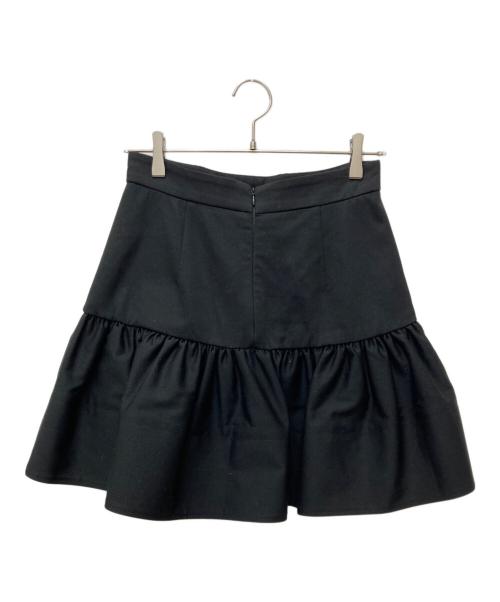 patou（パトゥ）patou (パトゥ) コットンギャバジン ラッフル ミニ スカート ブラック サイズ:Mの古着・服飾アイテム