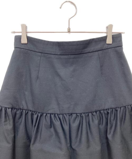 patou（パトゥ）patou (パトゥ) コットンギャバジン ラッフル ミニ スカート ブラック サイズ:Mの古着・服飾アイテム