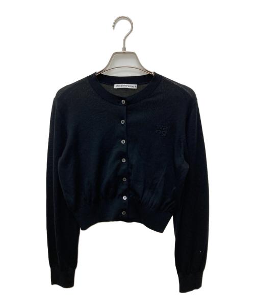 ALEXANDER WANG.T（アレキサンダーワンティー）ALEXANDER WANG.T (アレキサンダーワンティー) Superfine Cropped Crewneck Cardigan ニットカーディガン ブラック サイズ:Sの古着・服飾アイテム
