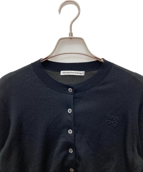 ALEXANDER WANG.T（アレキサンダーワンティー）ALEXANDER WANG.T (アレキサンダーワンティー) Superfine Cropped Crewneck Cardigan ニットカーディガン ブラック サイズ:Sの古着・服飾アイテム