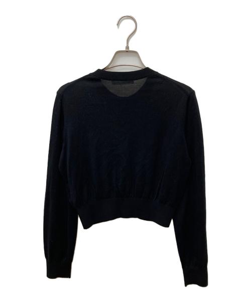 ALEXANDER WANG.T（アレキサンダーワンティー）ALEXANDER WANG.T (アレキサンダーワンティー) Superfine Cropped Crewneck Cardigan ニットカーディガン ブラック サイズ:Sの古着・服飾アイテム