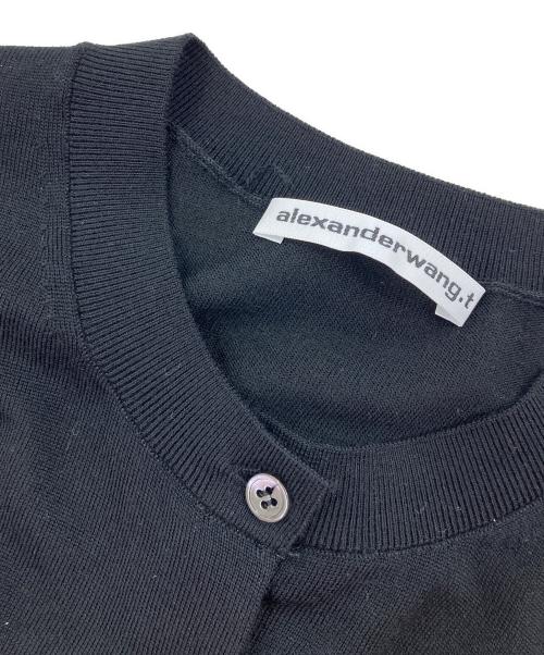 ALEXANDER WANG.T（アレキサンダーワンティー）ALEXANDER WANG.T (アレキサンダーワンティー) Superfine Cropped Crewneck Cardigan ニットカーディガン ブラック サイズ:Sの古着・服飾アイテム