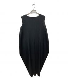 PLEATS PLEASE（プリーツプリーズ）の古着「LAMP SHADE ノースリーブワンピース」｜ブラック