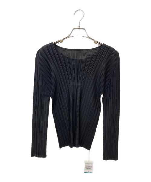 PLEATS PLEASE（プリーツプリーズ）PLEATS PLEASE (プリーツプリーズ) RIB PLEATS BASICS Top ブラック サイズ:3の古着・服飾アイテム