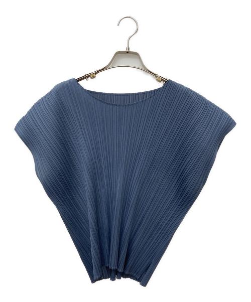 PLEATS PLEASE（プリーツプリーズ）PLEATS PLEASE (プリーツプリーズ) ノースリーブプリーツカットソー スカイブルー サイズ:3の古着・服飾アイテム