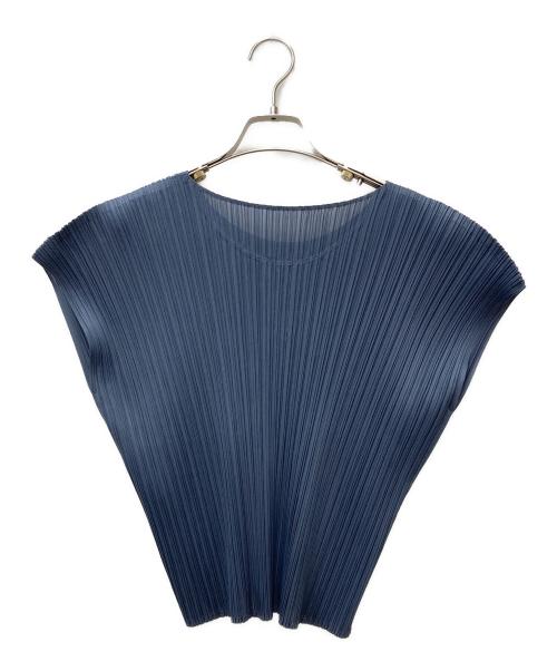 PLEATS PLEASE（プリーツプリーズ）PLEATS PLEASE (プリーツプリーズ) ノースリーブプリーツカットソー スカイブルー サイズ:3の古着・服飾アイテム