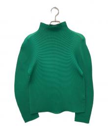me ISSEY MIYAKE（ミーイッセイ ミヤケ）の古着「プリーツハイネックカットソー」｜グリーン