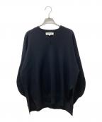ENFOLDエンフォルド）の古着「CURVE-ARM PULLOVER Vネック ニット」｜ブラック