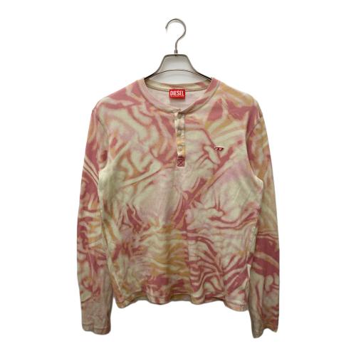 DIESEL（ディーゼル）DIESEL (ディーゼル) タイダイ柄ヘンリーネックカットソー T-SER ベージュ サイズ:Sの古着・服飾アイテム