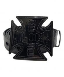 ALICE Hollywood（アリス ハリウッド）の古着「BLISTERED CHOPPER BELT メタルバックルベルト」｜ブラック