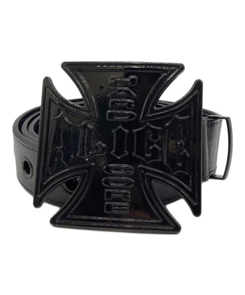 ALICE Hollywood（アリス ハリウッド）ALICE Hollywood (アリス ハリウッド) BLISTERED CHOPPER BELT メタルバックルベルト ブラックの古着・服飾アイテム
