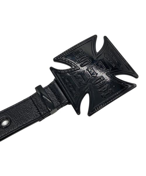 ALICE Hollywood（アリス ハリウッド）ALICE Hollywood (アリス ハリウッド) BLISTERED CHOPPER BELT メタルバックルベルト ブラックの古着・服飾アイテム