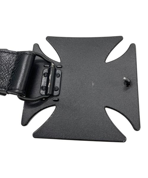 ALICE Hollywood（アリス ハリウッド）ALICE Hollywood (アリス ハリウッド) BLISTERED CHOPPER BELT メタルバックルベルト ブラックの古着・服飾アイテム