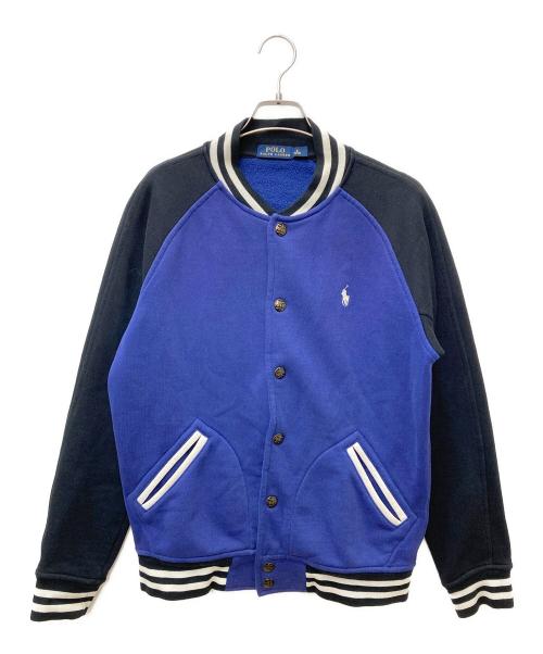 POLO RALPH LAUREN（ポロ・ラルフローレン）POLO RALPH LAUREN (ポロ・ラルフローレン) スウェットスタジャン ネイビー×ブラック サイズ:Sの古着・服飾アイテム