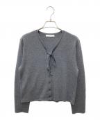 ANAYIアナイ）の古着「ステップビジューＶネックカーディガン」｜グレー