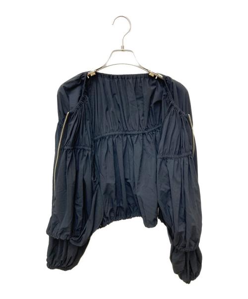 Diagram GRACE CONTINENTAL（ダイアグラム グレースコンチネンタル）Diagram GRACE CONTINENTAL (ダイアグラム グレースコンチネンタル) ギャザータフタジャケット ネイビー サイズ:36の古着・服飾アイテム