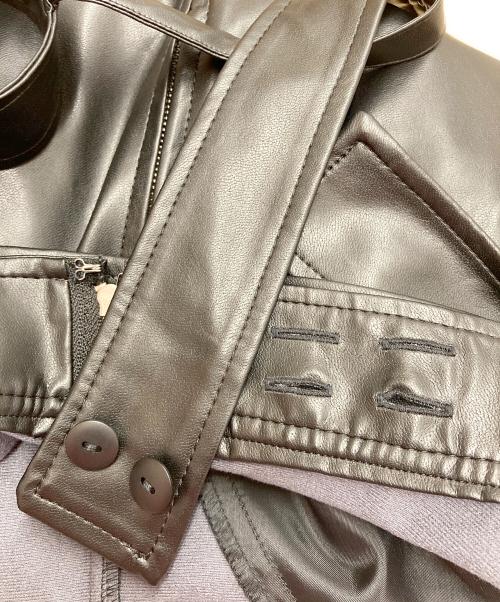 ANAYI（アナイ）ANAYI (アナイ) フェイクレザージャンパースカート ブラック サイズ:36の古着・服飾アイテム